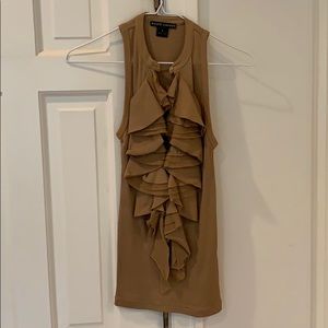 Ralph Lauren Tan Ruffle Tank Top Size S